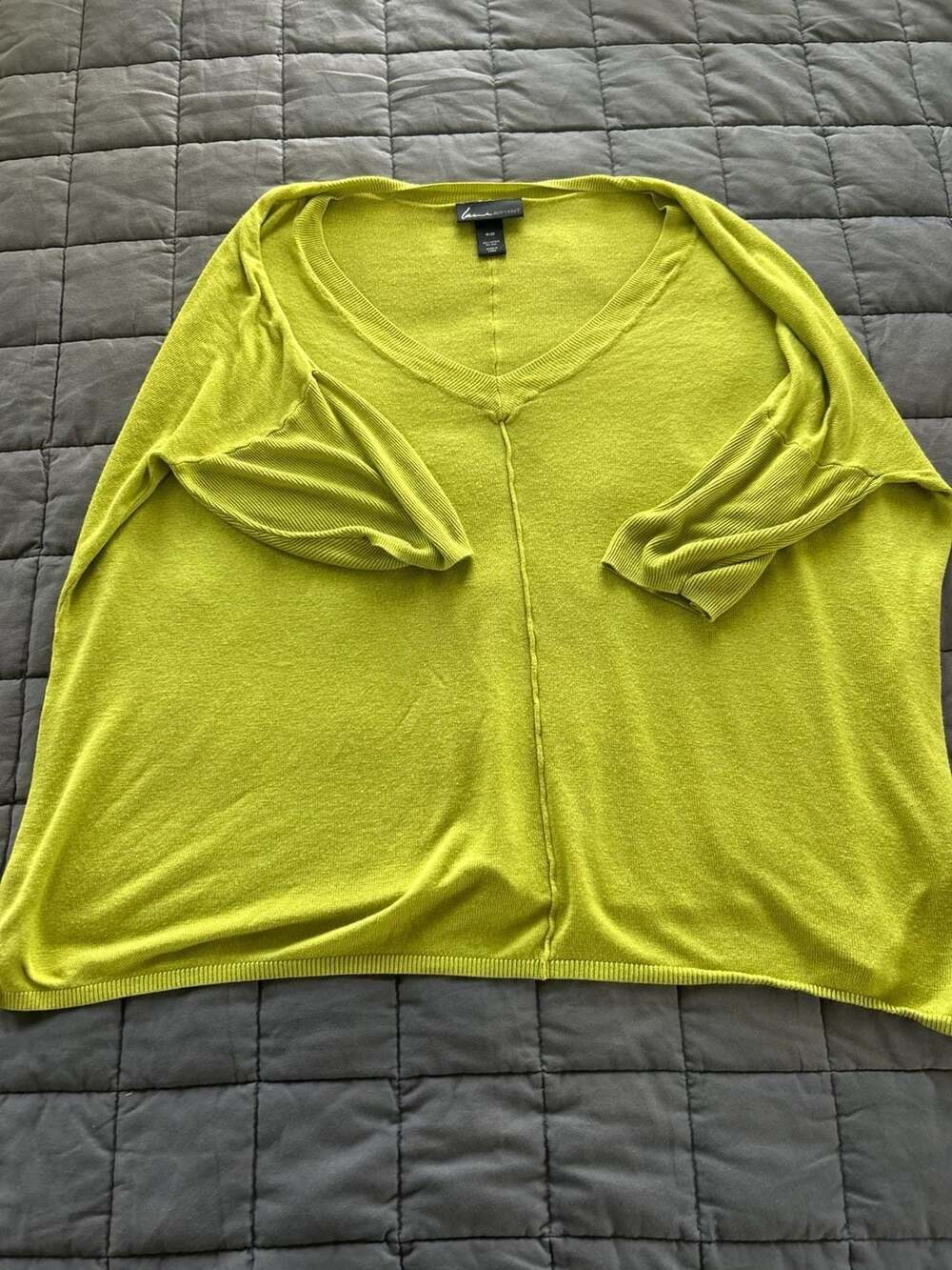 Lane Bryant Lime Green V-Neck Dolman Sleeve Viscose Silk Sweater 18/20